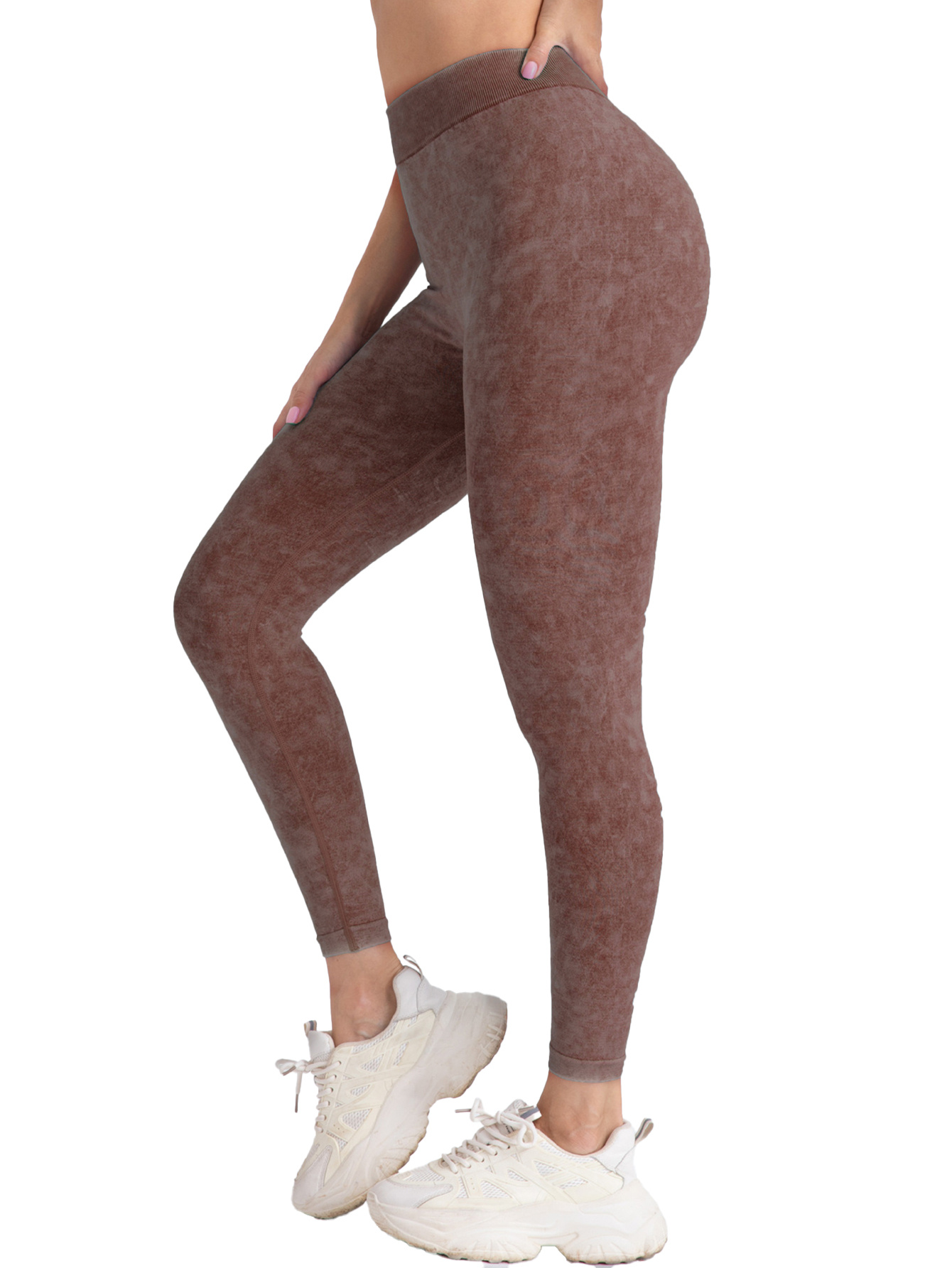 4 Pieces Scrunch Butt Lifting Workout V Back Leggings - Image 4