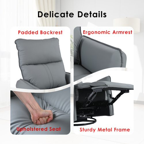 Modern Small Swing Swivel Recliner Bedroom Chair - Image 2