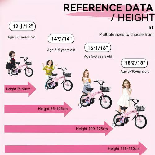 FKZNPJ 16 Inch Sporty Kids Bike With Training Wheels And Stand Adjustable Saddle Suitable For Boys And Girls Aged 4-8 Years Tall Height 41-53 Inches Available In A Variety Of Colors - Image 5