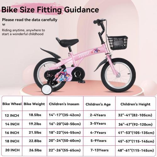 FKZNPJ 16 Inch Sporty Kids Bike With Training Wheels And Stand Adjustable Saddle Suitable For Boys And Girls Aged 4-8 Years Tall Height 41-53 Inches Available In A Variety Of Colors - Image 10