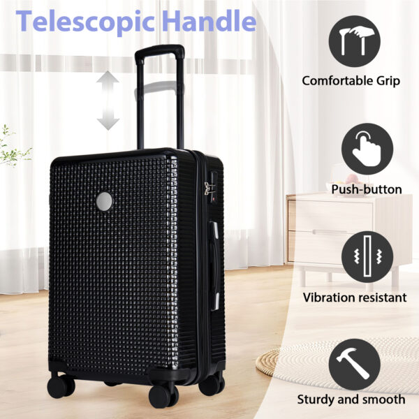 3 Piece Set Of Hard Shell Suitcases With Wheels, Light Expandable Travel Suitcase With TSA Lock, Carry-On, Checked Luggage,20 Inches, 24 Inches, 28 Inches - Image 7