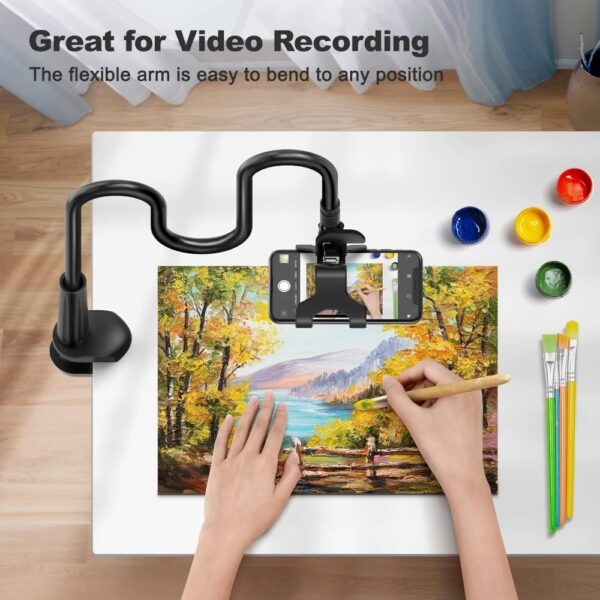 Newest Gooseneck Phone Holder 31in Long Flexible Lazy Arm Clip Adjustable Overhead Phone Mount For Phone - Image 6