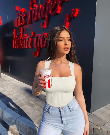 Women's U-neck Sleeveless Vest Tight Jumpsuit - Image 5