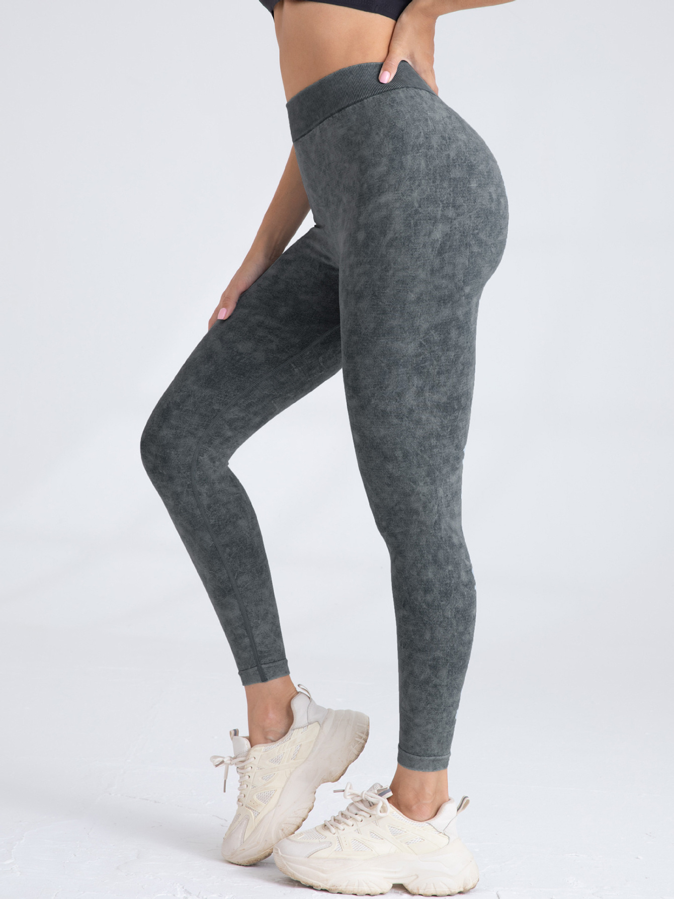 4 Pieces Scrunch Butt Lifting Workout V Back Leggings - Image 8