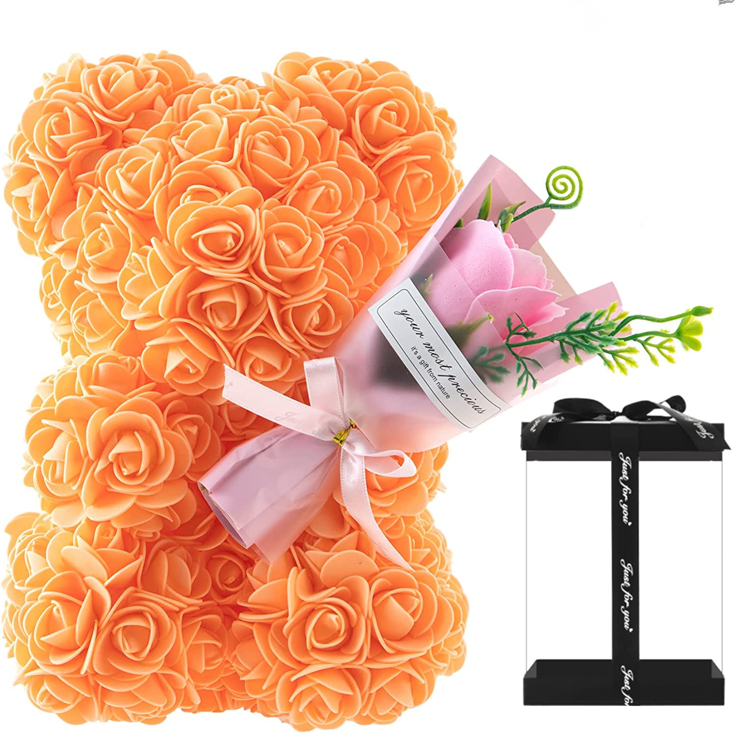 Rose Bear Preserved Fresh Flower Valentine's Day Birthday Gift - Image 7