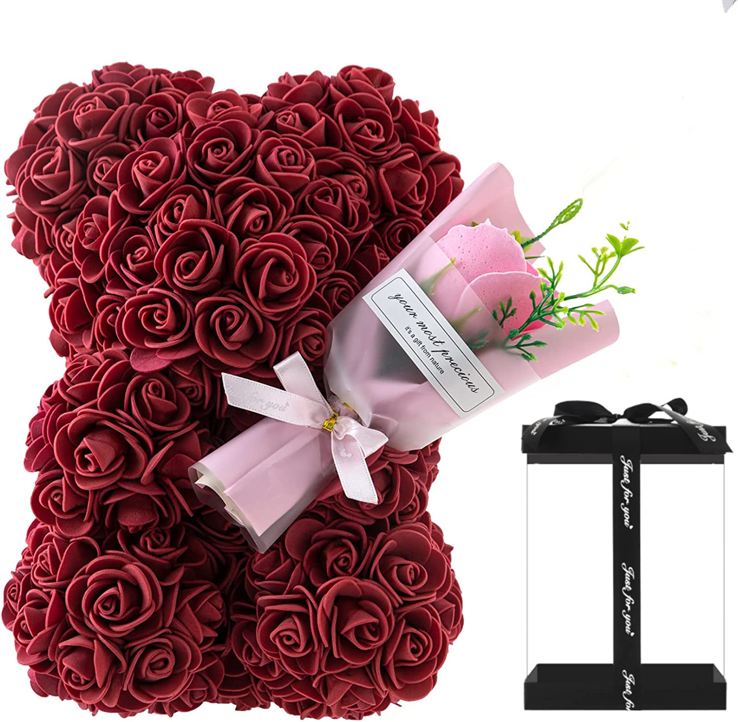 Rose Bear Preserved Fresh Flower Valentine's Day Birthday Gift - Image 6