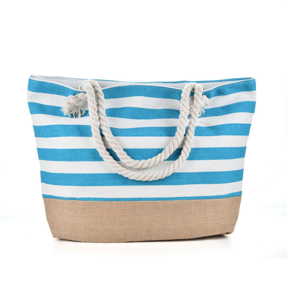 Striped Beach Bag Casual Large Capacity Women Shoulder Bags - Image 7
